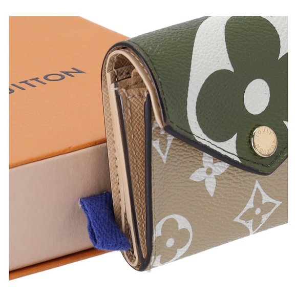 Louis Vuitton M67640 Monogram Giant Portefeuille Zoe Khaki Trifold Wallet w Box - Picture 13 of 16